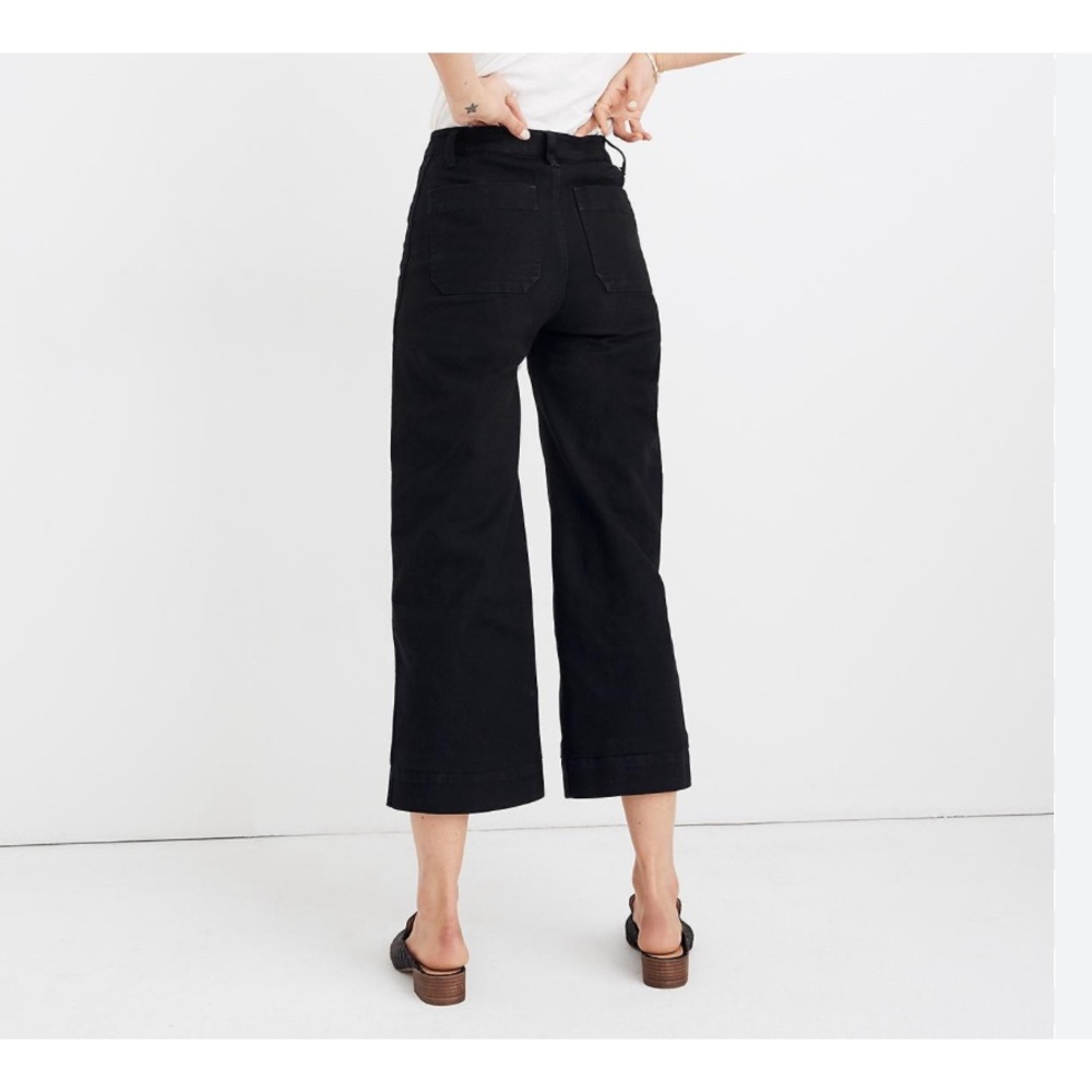 NWT Madewell Emmett Wide-leg Crop Jeans 35 Tall Black